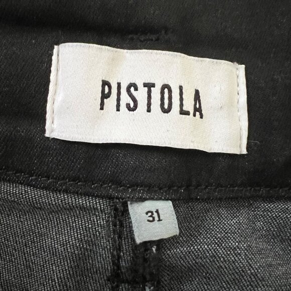 Pistola Womens Inez Black Paperbag Skinny Jeans Belted High Rise Raw Hem size 31 - Picture 12 of 15